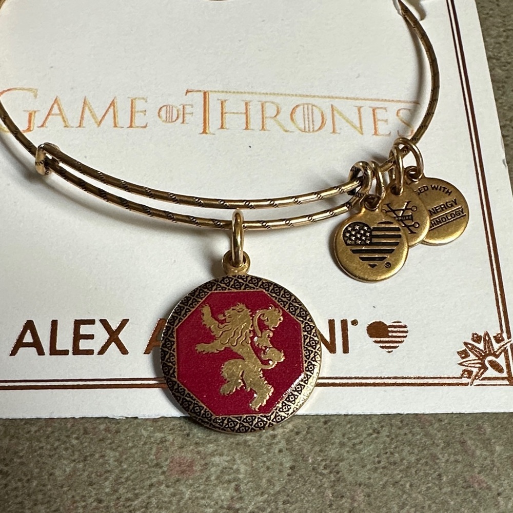 Alex and Ani Game Of Thrones Gold Bangle Lannister Lion Hear Me Roar